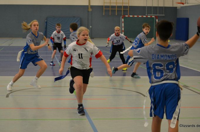 Kelkheim Lizzards vs. Darmstadt Diamonds - U13 Flag Football - Flagliga Mitte Winter 2019