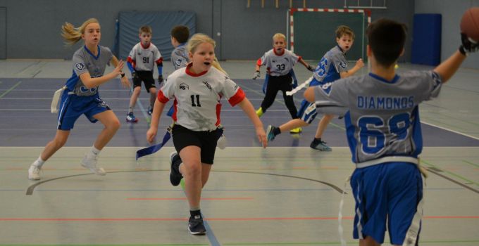 Kelkheim Lizzards vs. Darmstadt Diamonds - U13 Flag Football - Flagliga Mitte Winter 2019