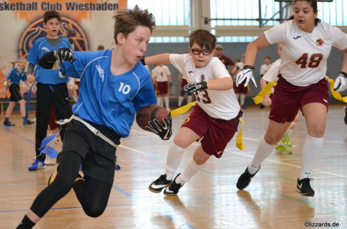 Kelkheim Lizzards vs. Bürstadt Redskins - U13 Flag Football - Flagliga Mitte Winter 2019