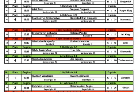 Rhein Main Bowl 2019 - Ergebnisse